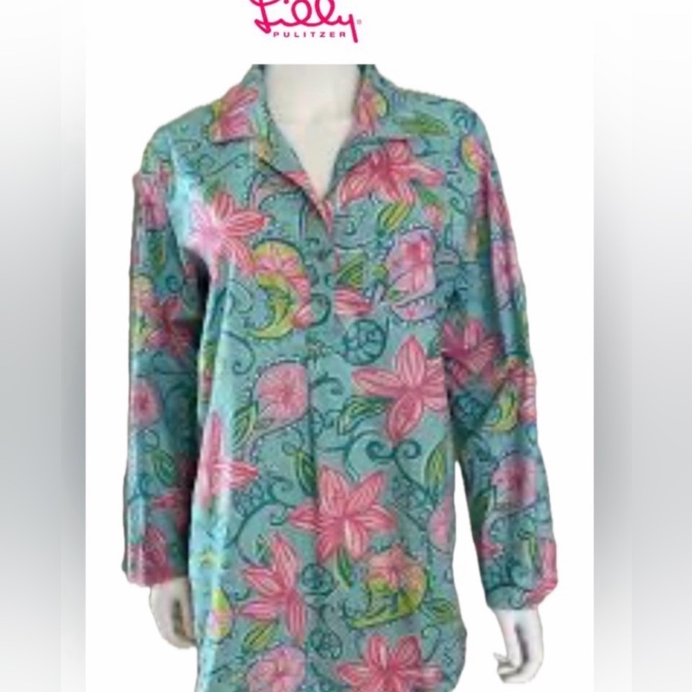 vintage Lilly Pulitzer tunic beach cover up  "Lazy Paisley"” old money mermaid